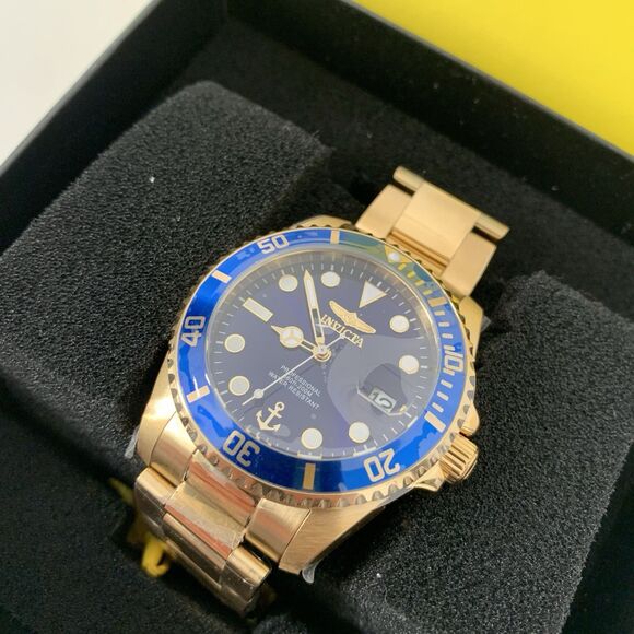 Invicta Lady Watch Gold Band Blue Dial Just like Pro Diver Model 48662 New Box main image 8